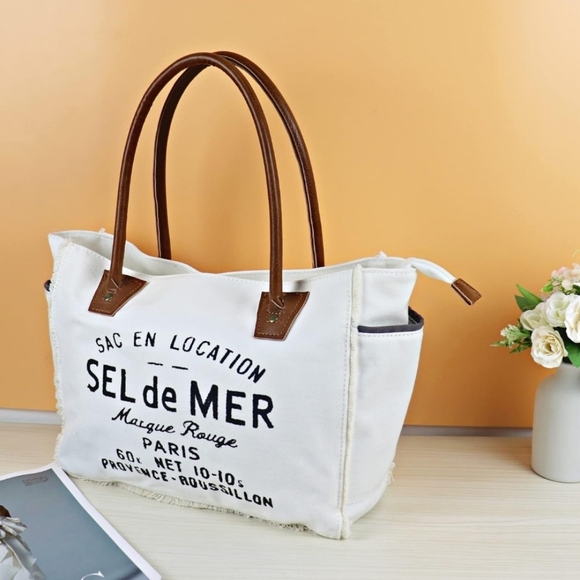 Sel de Mer canvas upcycled bag. NIB - Picture 1 of 4